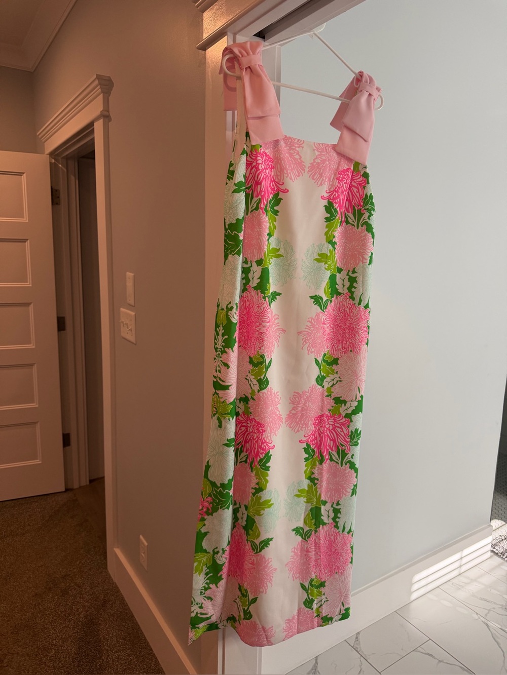 Lilly Pulitzer Pink Floral Bernice Maxi Dress size 10